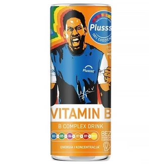 Plusssz Vitamin B Complex Drink, napój gazowany, smak pomarańcza-cytryna, 250 ml KRÓTKA DATA - zdjęcie produktu