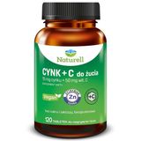 Naturell Cynk + C, 120 tabletek do rozgryzania i żucia Naturell Cynk + C, 120 tabletek do rozgryzania i żucia - miniaturka zdjęcia produktu
