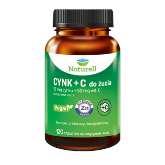 Naturell Cynk + C, 120 tabletek do rozgryzania i żucia - zdjęcie produktu