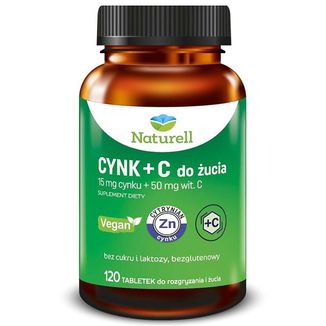 Naturell Cynk + C, 120 tabletek do rozgryzania i żucia - zdjęcie produktu