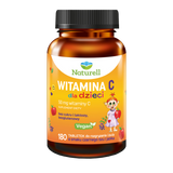 Naturell Witamina C dla dzieci powyżej 3 lat, smak czarnego bzu i jabłka, 180 tabletek do rozgryzania i żucia - miniaturka zdjęcia produktu