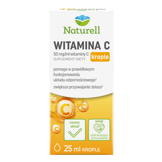 Naturell Witamina C, krople, od 3 lat, 25 ml KRÓTKA DATA Naturell Witamina C, krople, od 3 lat, 25 ml KRÓTKA DATA - zdjęcie produktu