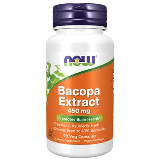 Now Foods Bacopa Extract 450 mg, bakopa, 90 kapsułek wegańskich - zdjęcie produktu