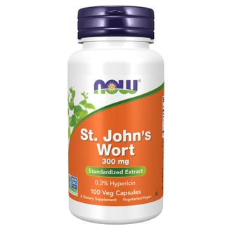 Now Foods St. John's Wort 300 mg, dziurawiec zwyczajny, 100 kapsułek wegańskich - zdjęcie produktu