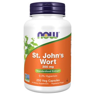 Now Foods St. John's Wort 300 mg, dziurawiec zwyczajny, 250 kapsułek wegańskich - zdjęcie produktu