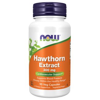 Now Foods Hawthorn Extract 300 mg, liście głogu, 90 kapsułek wegańskich - zdjęcie produktu