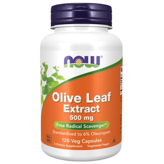 Now Foods Olive Leaf Extract 500 mg, liść oliwny, 120 kapsułek wegańskich - zdjęcie produktu