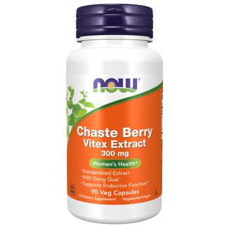 Now Foods Chaste Berry Vitex Extract 300 mg, niepokalanek pospolity, 90 kapsułek wegańskich - zdjęcie produktu