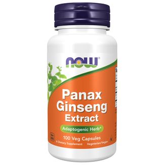 Now Foods Panax Ginseng 500 mg, żeń-szeń koreański, 100 kapsułek wegańskich - zdjęcie produktu