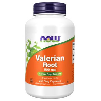 Now Foods Valerian Root 500 mg, kozłek lekarski, 250 kapsułek wegańskich - zdjęcie produktu