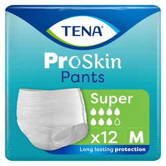 Tena Pants Proskin, majtki chłonne, rozmiar M, 80-110 cm, Super, 12 sztuk - zdjęcie produktu