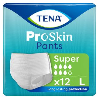 Tena Pants Proskin, majtki chłonne, rozmiar L, 100-135 cm, Super, 12 sztuk - zdjęcie produktu