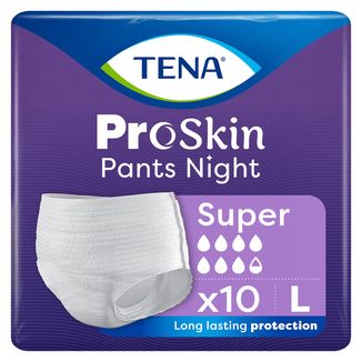 Tena Pants ProSkin Night, majtki chłonne, rozmiar L, 100-135 cm, Super, 10 sztuk - zdjęcie produktu