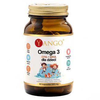 Yango Omega 3 EPA + DHA dla dzieci, od 7 lat, 60 kapsułek - zdjęcie produktu