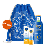Zestaw Nivea Sun Shine Control, matujący krem do twarzy z wysoką ochroną, SPF 30, 50 ml + nawilżający balsam do opalania, SPF 50+, 200 ml + plecak worek gratis - miniaturka zdjęcia produktu