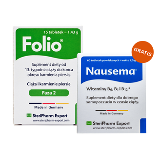 Folio Faza 2, 90 tabletek + Nausema, 60 tabletek powlekanych gratis - zdjęcie produktu