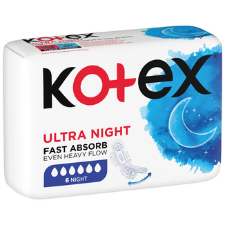 Kotex Ultra Night, podpaski higieniczne, 6 sztuk - zdjęcie produktu