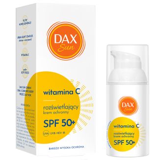 Dax Sun, rozświetlający krem ochronny z witaminą C, SPF 50+, 30 ml - zdjęcie produktu