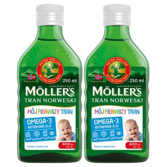 Zestaw Moller's Mój Pierwszy Tran Norweski, powyżej 4 tygodnia, 2 x 250 ml - zdjęcie produktu