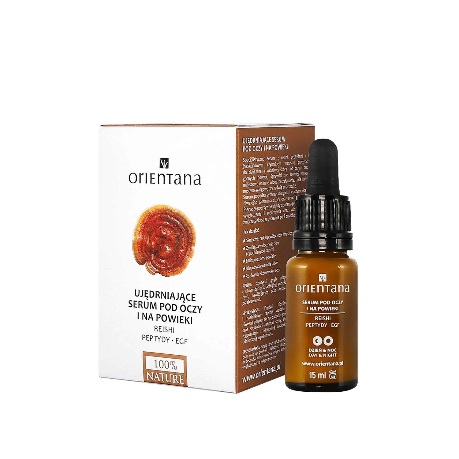 Nieznana Oreintana Reishi, ujędrniające serum pod oczy i na powieki, 15 ml