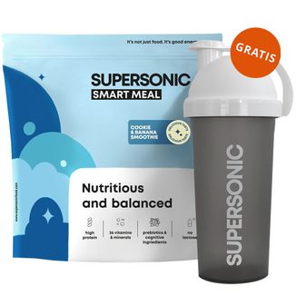 Supersonic Pełnowartościowy Posiłek Smart Meal, smak ciasteczkowo-bananowe smoothie, 1,3 kg + shaker, 700 ml gratis - zdjęcie produktu