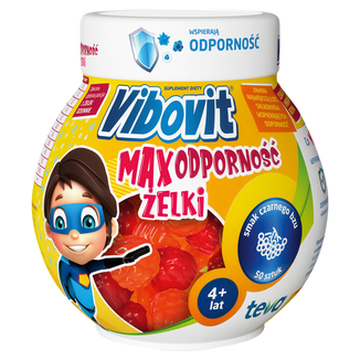 Vibovit Max Odporność Żelki, powyżej 4 lat, smak czarnego bzu, 50 sztuk - zdjęcie produktu