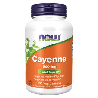 Now Foods Cayenne 500 mg, pieprz kajeński, 250 kapsułek wegańskich - zdjęcie produktu