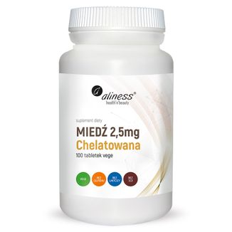 Aliness Miedź chelatowana 2,5 mg, 100 tabletek vege - zdjęcie produktu