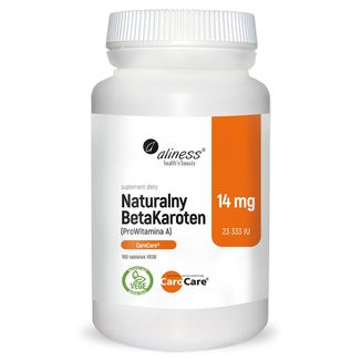 Aliness Naturalny Betakaroten 14 mg CaroCare, 100 tabletek vege - zdjęcie produktu