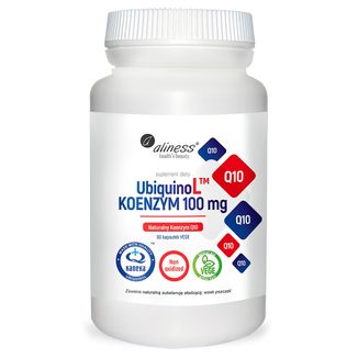 Aliness UbiquinoL Kaneka Koenzym 100 mg, naturalny koenzym Q10, 60 kapsułek vege - zdjęcie produktu