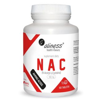 Aliness NAC N-Acetyl-L-Cysteine 190 mg, 100 tabletek - zdjęcie produktu