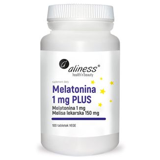 Aliness Melatonina 1 mg Plus, 100 tabletek vege - zdjęcie produktu