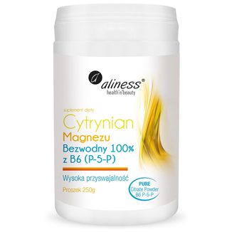 Aliness Cytrynian Magnezu z B6 (P-5-P), proszek, 250 g - zdjęcie produktu