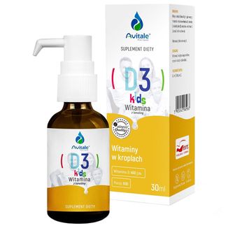 Avitale Witamina D3 Kids 400, krople, 30 ml USZKODZONE OPAKOWANIE - zdjęcie produktu