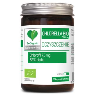 BeOrganic Chlorella Bio 500 mg, 50 kapsułek - zdjęcie produktu