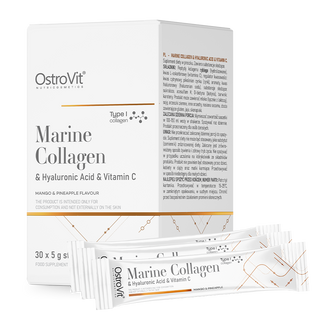 OstroVit Marine Collagen + Hyaluronic Acid + Vitamin C, smak kokosowo-brzoskwiniowy, 5 g x 30 saszetek - zdjęcie produktu