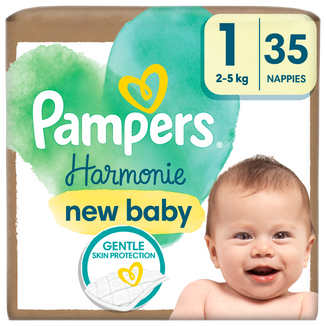 Pampers Harmonie 1 (2-5 kg), pieluchy, 35 sztuk - zdjęcie produktu