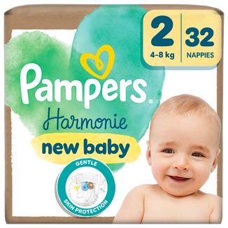 Pampers Harmonie 2 (4-8 kg), pieluchy, 32 sztuki - zdjęcie produktu