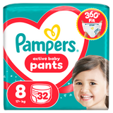 Pampers Active Baby Pants 8 (17+ kg), pieluchomajtki, 32 sztuki - miniaturka zdjęcia produktu
