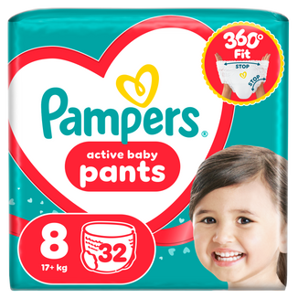 Pampers Active Baby Pants 8 (17+ kg), pieluchomajtki, 32 sztuki - zdjęcie produktu