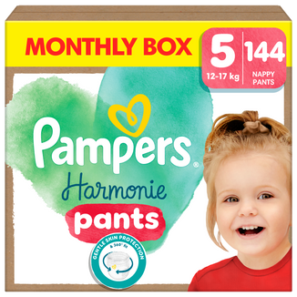 Pampers HarmoniePants 5 (12-17 kg), pieluchomajtki, 144 sztuki - zdjęcie produktu