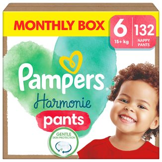 Pampers Harmonie Pants, pieluchomajtki, rozmiar 6, 15 kg+, 132 sztuki USZKODZONE OPAKOWANIE - zdjęcie produktu