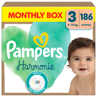 Pampers Harmonie 3 (6-10 kg), pieluchy, 186 sztuk USZKODZONE OPAKOWANIE - zdjęcie produktu