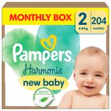 Pampers Harmonie, pieluchy, rozmiar 2, 4-8 kg 204 sztuki - miniaturka zdjęcia produktu