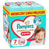 Pampers Premium Care Pants, pieluchomajtki rozmiar 7, 15+ kg, 80 sztuk - miniaturka zdjęcia produktu