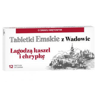 Tabletki Emskie z Wadowic, smak miętowy, 12 pastylek do ssania - zdjęcie produktu