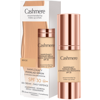 DAX Cashmere DD, nawilżający podkład-serum z kwasem hialuronowym, beige, SPF 30, 30 ml - zdjęcie produktu