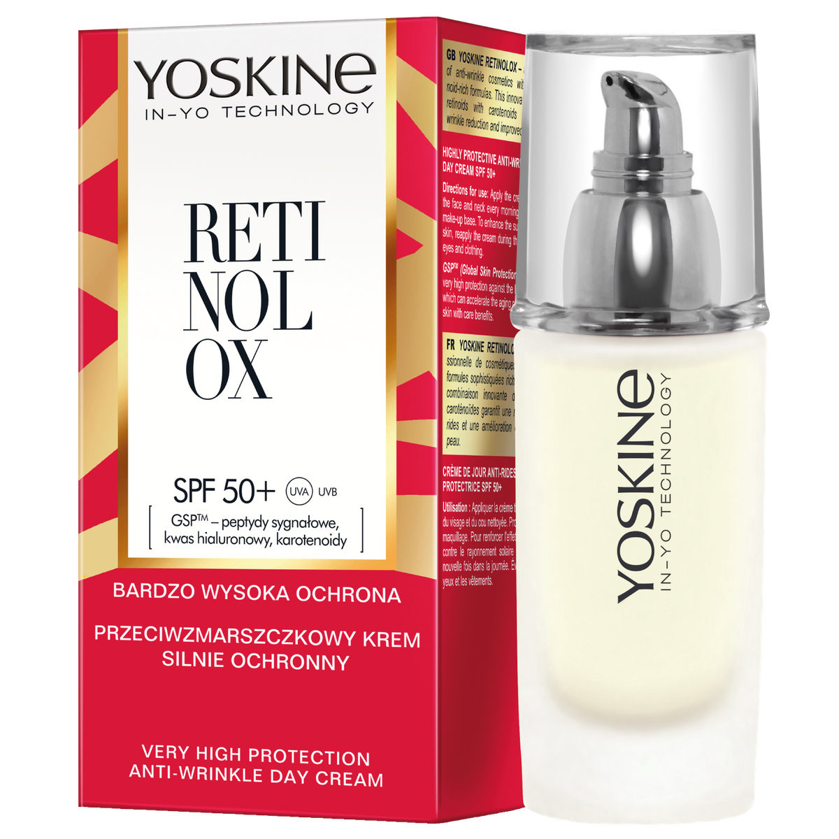 Yoskine Yoskine Retinolox, Anti-Falten Creme stark schützend SPF 50+, für den Tag, 50 ml — Inhaltsstoffe und Bewertung