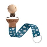 Akuku, tasiemka do smoczka, gwiazdki srebrne - miniaturka zdjęcia produktu