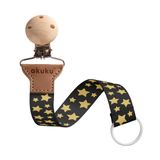 Akuku, tasiemka do smoczka, gwiazdki złote - miniaturka zdjęcia produktu